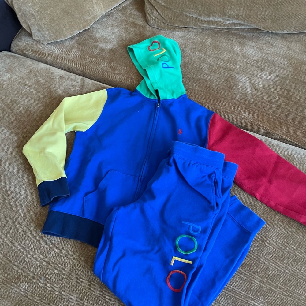 ❌Sold❌Polo by Ralph Lauren Green and Blue Hoodie